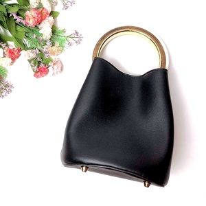 Womens Designer Style Pannier Wooden Handle Bag
